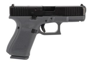 Glock 19 Gen5 MOS 9mm Pistol features a polymer grey frame